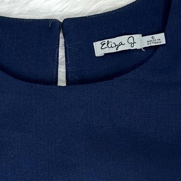 Eliza J Women’s Blue Sleeveless Crewneck Business Career Sheath Dress Small/C35 - Picture 5 of 12